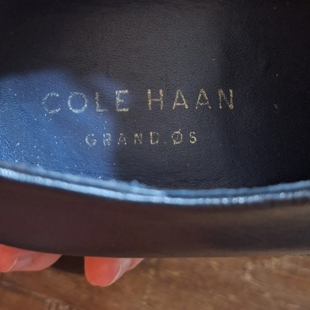 Cole Haan Men's Grand‎ Os Black Leather Oxford Lace Up Size 10.5 Dress Shoes
